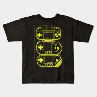 Yellow Handheld Gaming Blueprint Kids T-Shirt